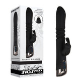 Evolved Rapid Rabbit 25.4 cm USB Rechargeable Thrusting Vibrator Black VIBRATORS-RABBIT-MULTI